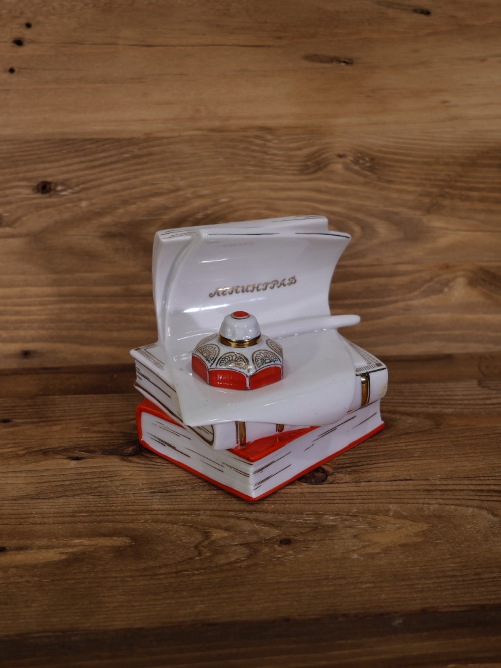 Vintage Porcelain inkwell by the Lomonosov Factory LENINGRAD USSR 1962 RARE LFZ